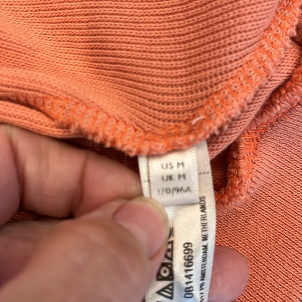 EUC Free People Beach Social Set peach cropped raw edge long sleeve hoodie - Picture 9 of 11